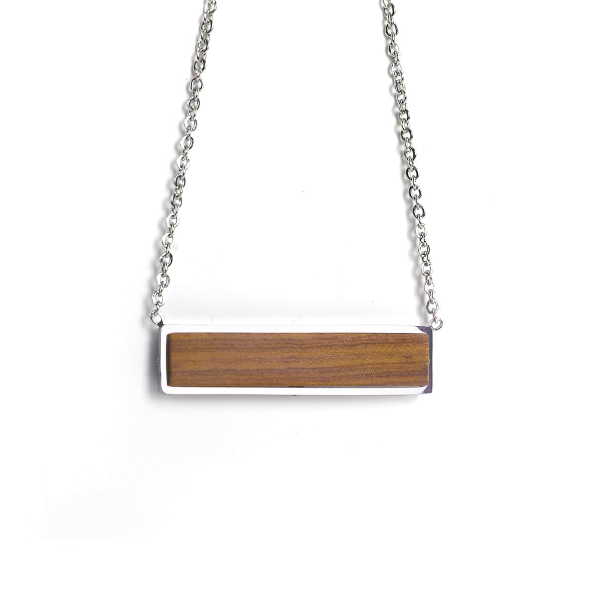 Personalized Wood Heart Necklace, Custom Engraved Heart Pendant
